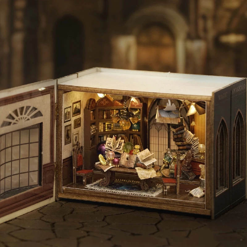 Holz Miniatur Puppenhaus 3D Puzzle Montage Gebäude Modell Kit Kleine Zimmer Spielzeug Hause Mit Möbel Beleuchtung Holz Handwerk Geschenk – Detail 21