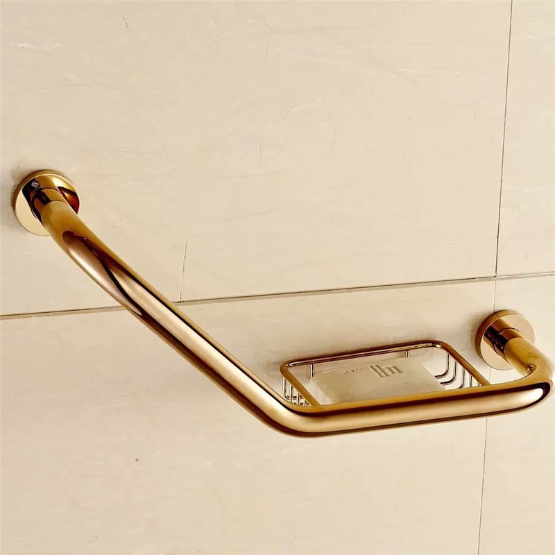 

Tuqiu Золотая поручня для ванной комнаты, душа, розовое золото, латунь, поручень, хромированная ручка, поручень для ванной комнаты, поручень