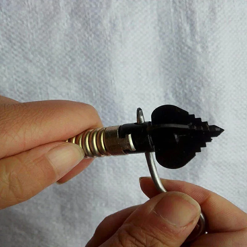 Adjustable 16mm Spring Drill Bit Head Chain Auger Pipe Accessory for Hard Object Cleaning And Blockage Removal
