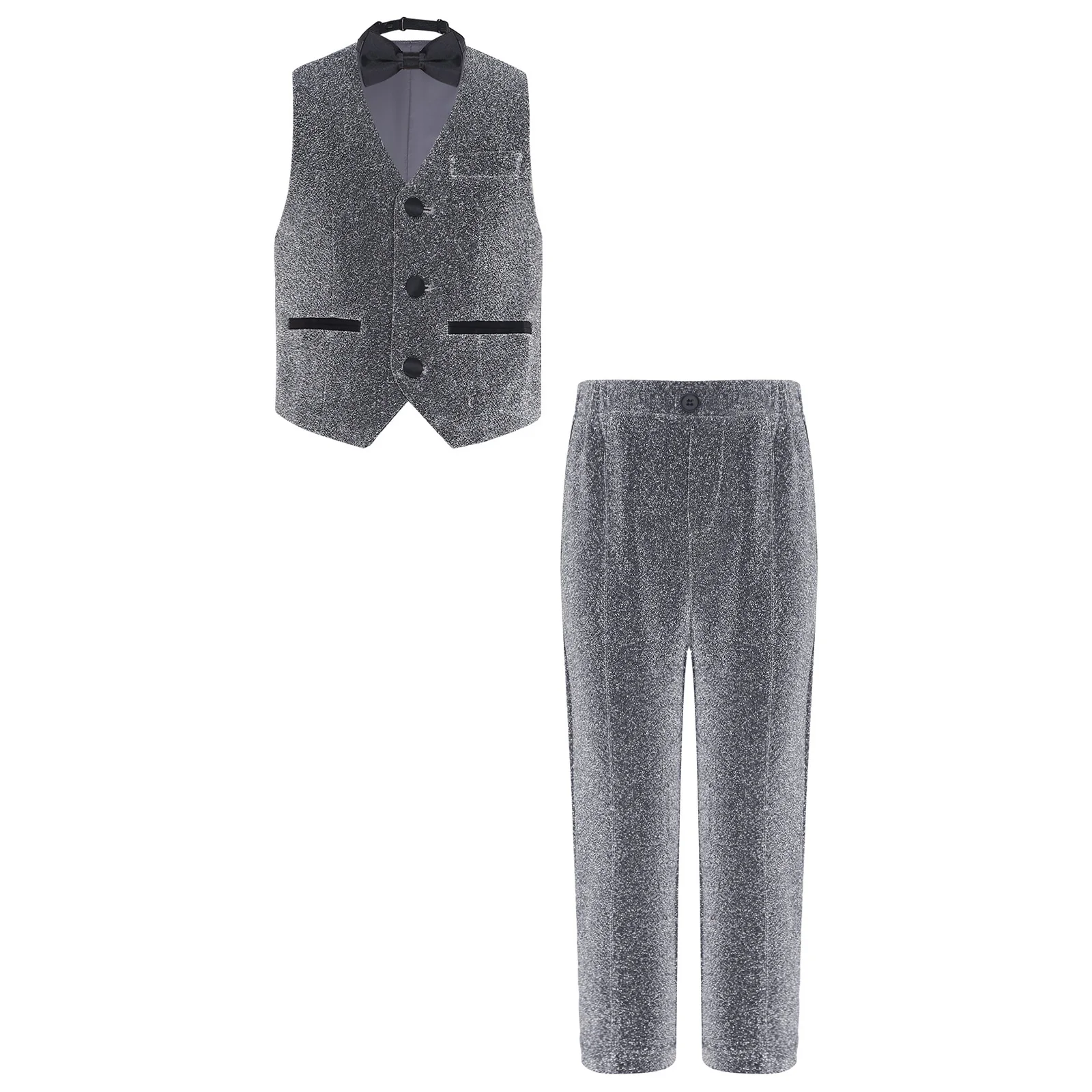 بدلة رسمية للأولاد عتيقة على الطراز البريطاني للأطفال الأولاد زي مدرسي بأزرار سفلية أطقم حفلات أعياد الميلاد ملابس خروج