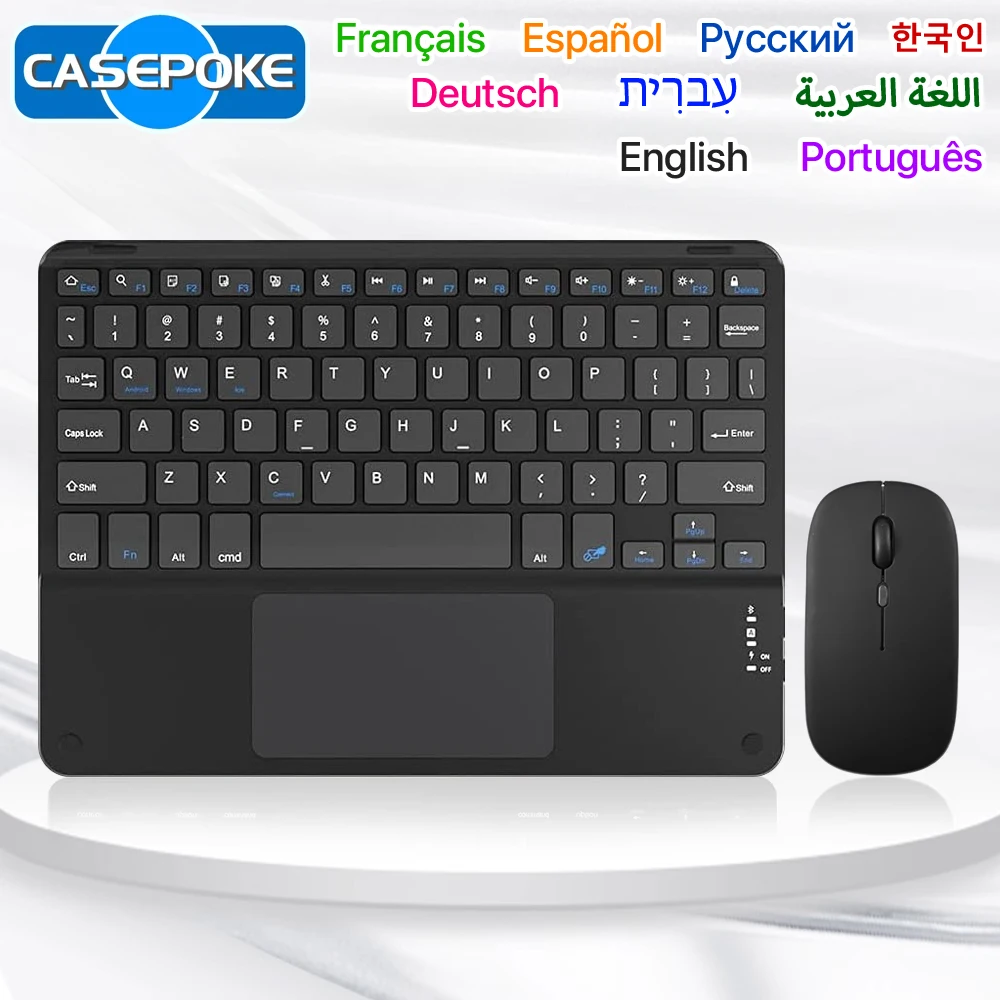 

CASEPOKE New Mini Bluetooth Keyboard With Mouse For Android IOS Windows Tablet Phone Mini PC Wireless Keyboard Touch For Xiaomi
