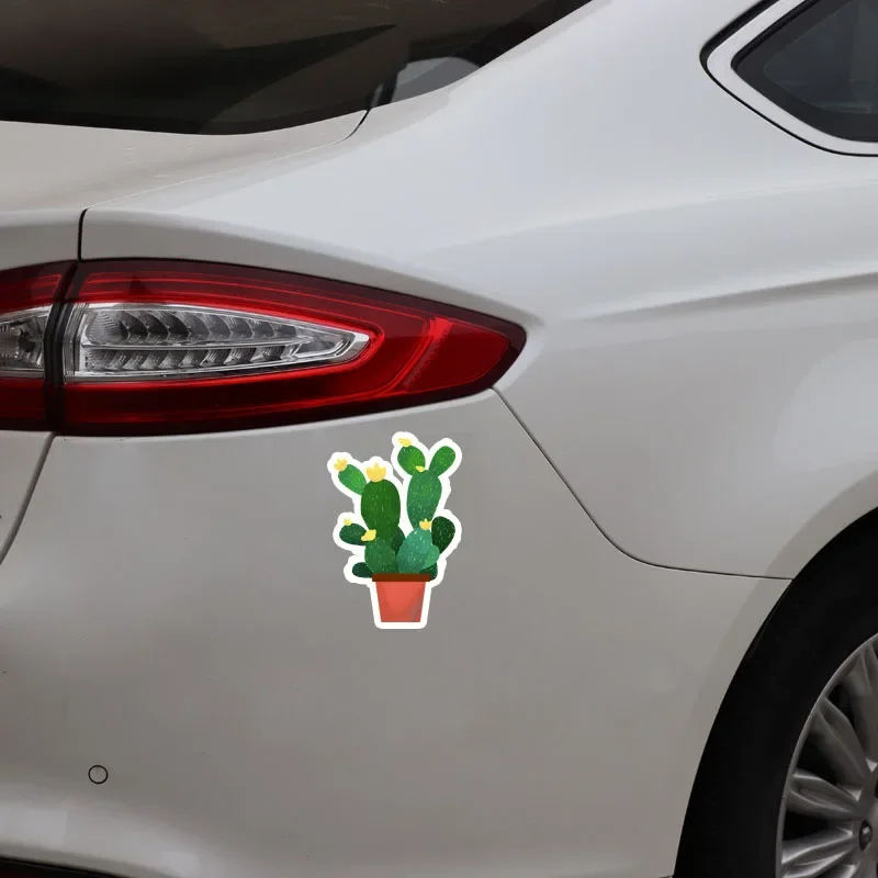 motos Car Sticker Cactus Flowers CAR Window Motorcycle Decal Accessories Pattern Laser Waterproof Custom PVC