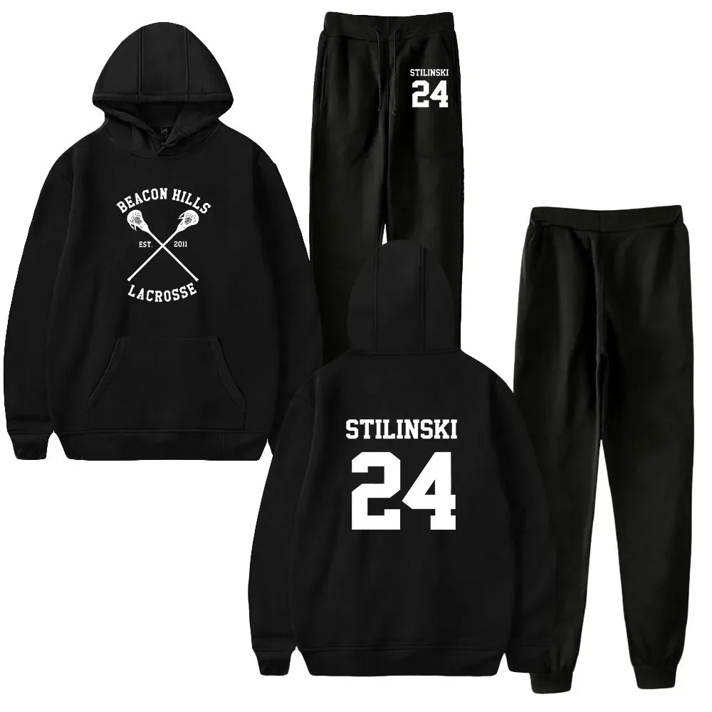 

Teen Wolf Two Piece Set Unisex Hoodie Sweatpants STILINSKI 24 Harajuku Streetwear DUNBAR 9 Roupas de Moda Homens Mulheres Terno