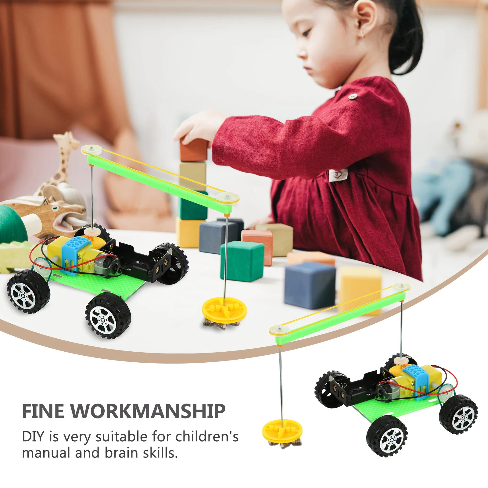 子供向け電動掃除ロボット DIY 教育用子供科学キット 教室 STEM アクティビティ 実践的なパズルゲーム開発