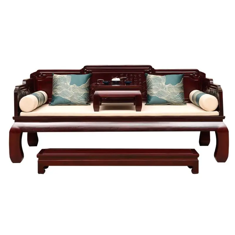 

Solid wood new Chinese rosewood sofa bed antique mahogany furniture living room small apartment Zen Arhat collapse