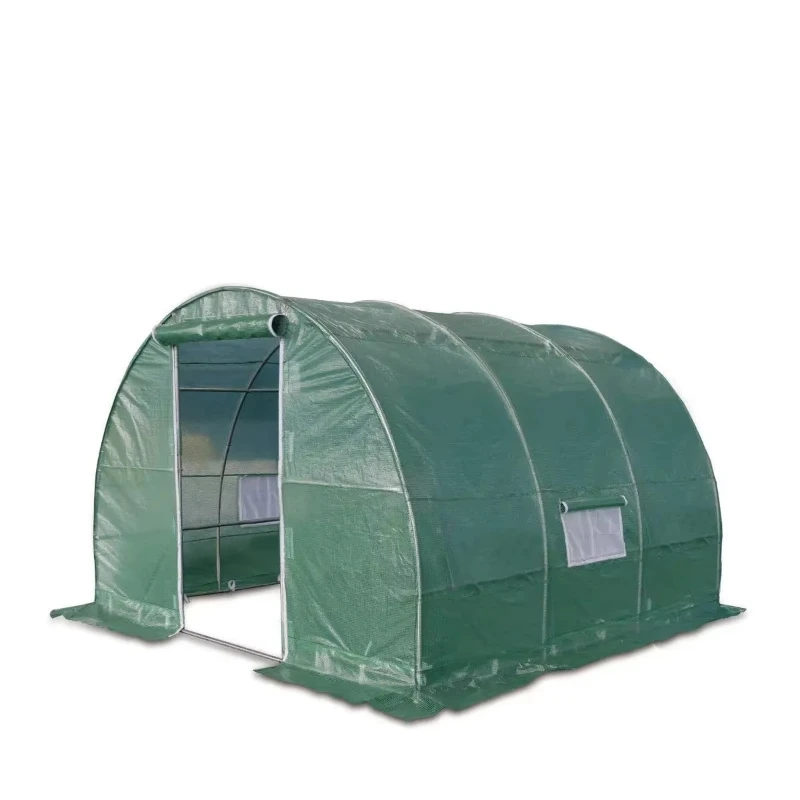 10 'X 10' TMG-GH1010R Tunnel Greenhouse for Growth Tent Tear Resistant Frame Roll Up Mesh Window Top Roof
