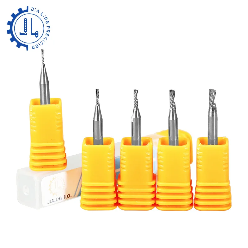 Imagem -02 - Alumínio Single Flute Milling Cutter Carbide End Mill Pvc Acrílico Cortador Cnc Router Bit Haste Espiral 3.175 mm