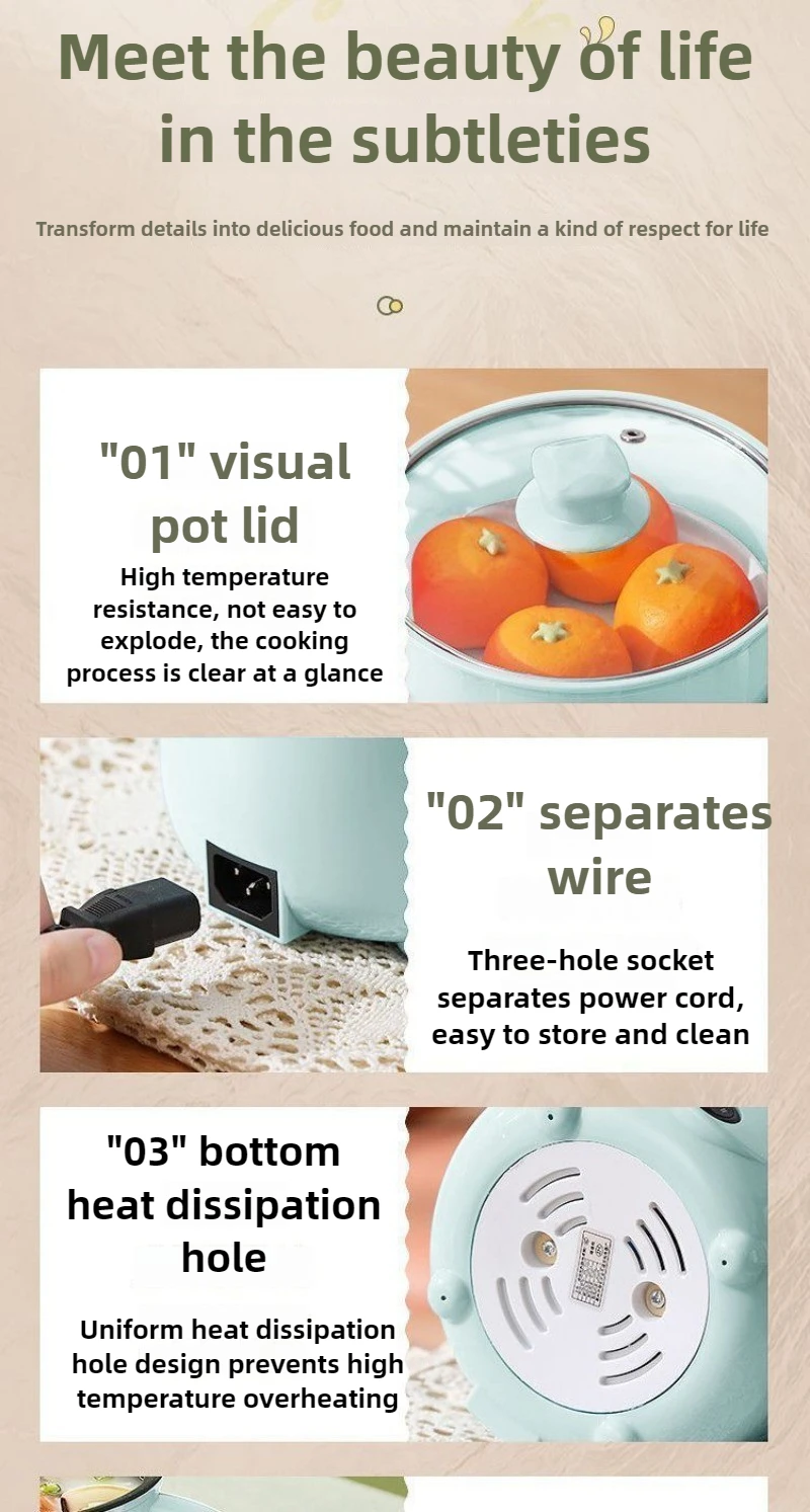 450W 완전 자동 요리 통합 밥솥 가정용 전기 냄비는 라이너에 달라 붙지 않습니다. 간단한 조작 밥솥