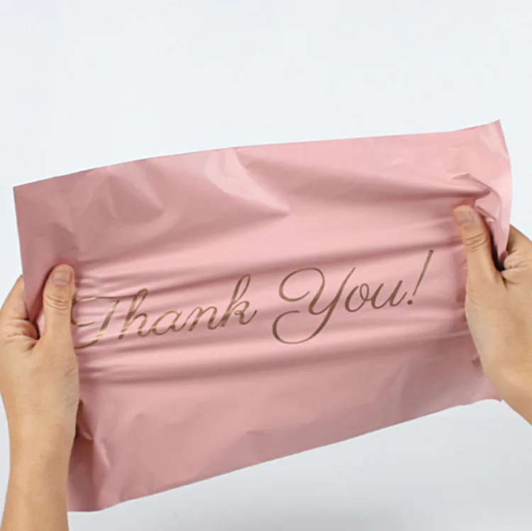 50~100PCS 100% PE Plastic Thank You Pink Mailing Bag Poly Mailer T-shirt Skirt  Bra Towel Xmas Gifts Shipping Express Pouches