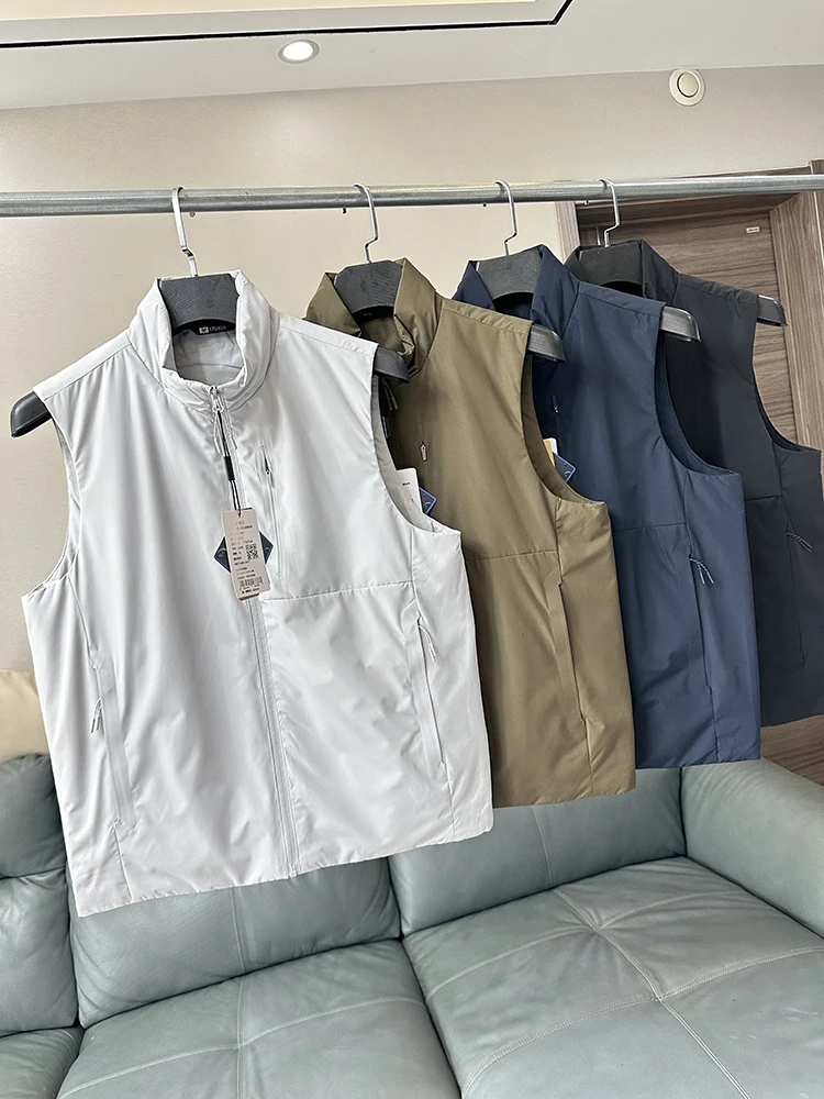 

Мужской утепленный спортивный жилет с воротником-стойкой для осени и зимы, ветрозащитный, водонепроницаемый, из хлопка, для активного отдыха