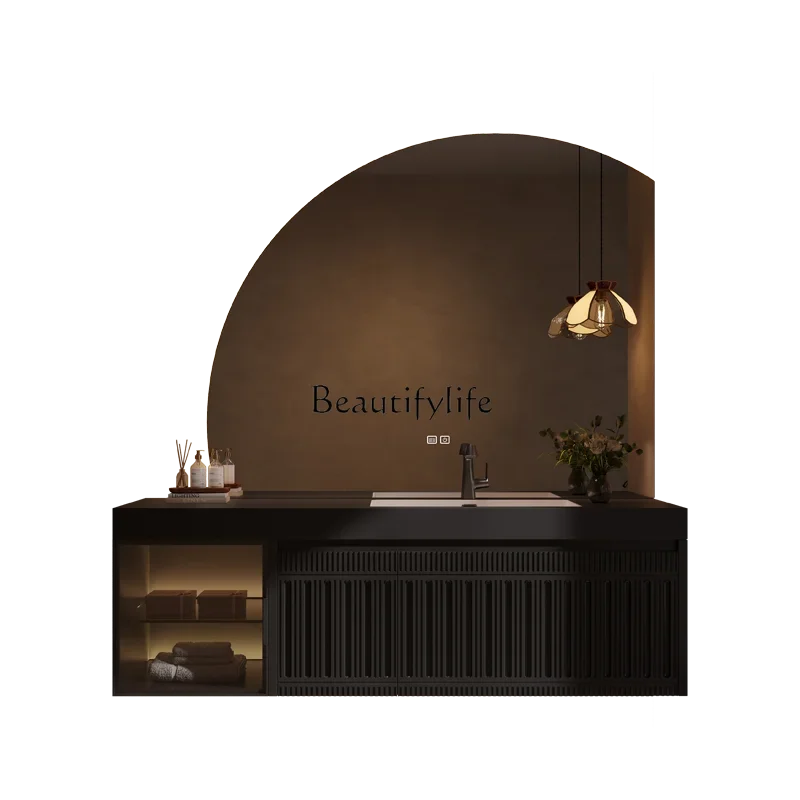 

FG40New oak bathroom cabinet combination bathroom rock slab integrated washstand bathroom