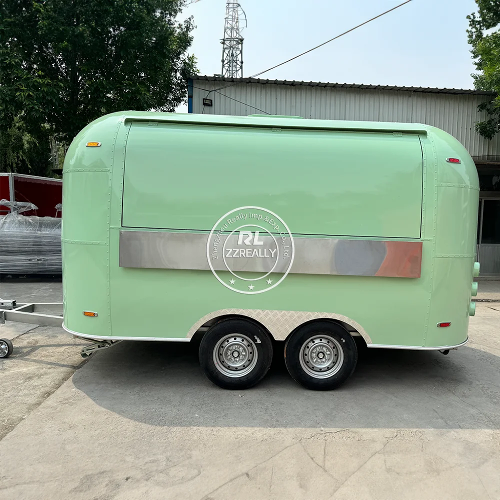 

Stainless Steel Air Stream Food Trailer Mobile Food Cart Taco Truck Coffee Kiosk Ice Cream Cart Mobile Food Truck