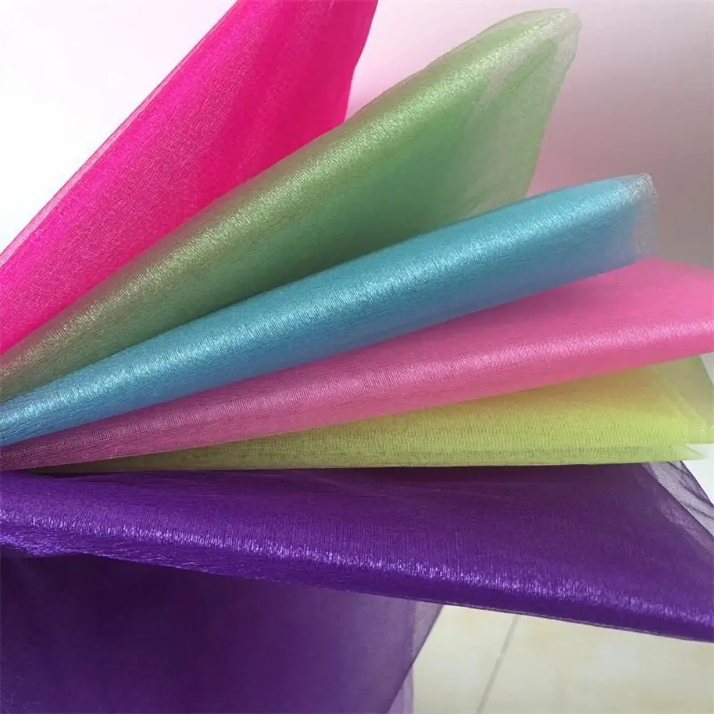 Multi-clolor Sheer Mesh Fabric DIY Craft Lightweight Sheer Wedding Backdrop Curtain Gauze Garment Fabric 70CMx9M