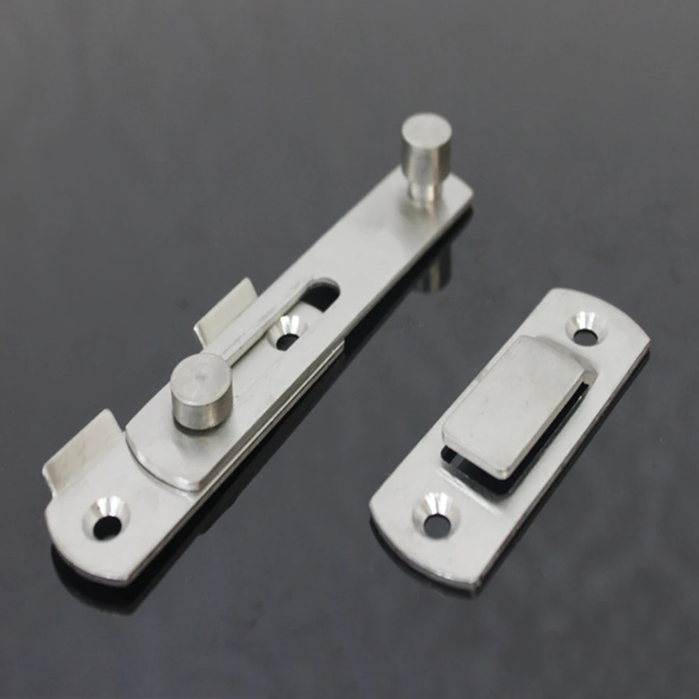 

Door Latch Security Bolt Lock Stainless Steel Heavy Duty Durable Simple Installation Low Profile Safety Door Locks