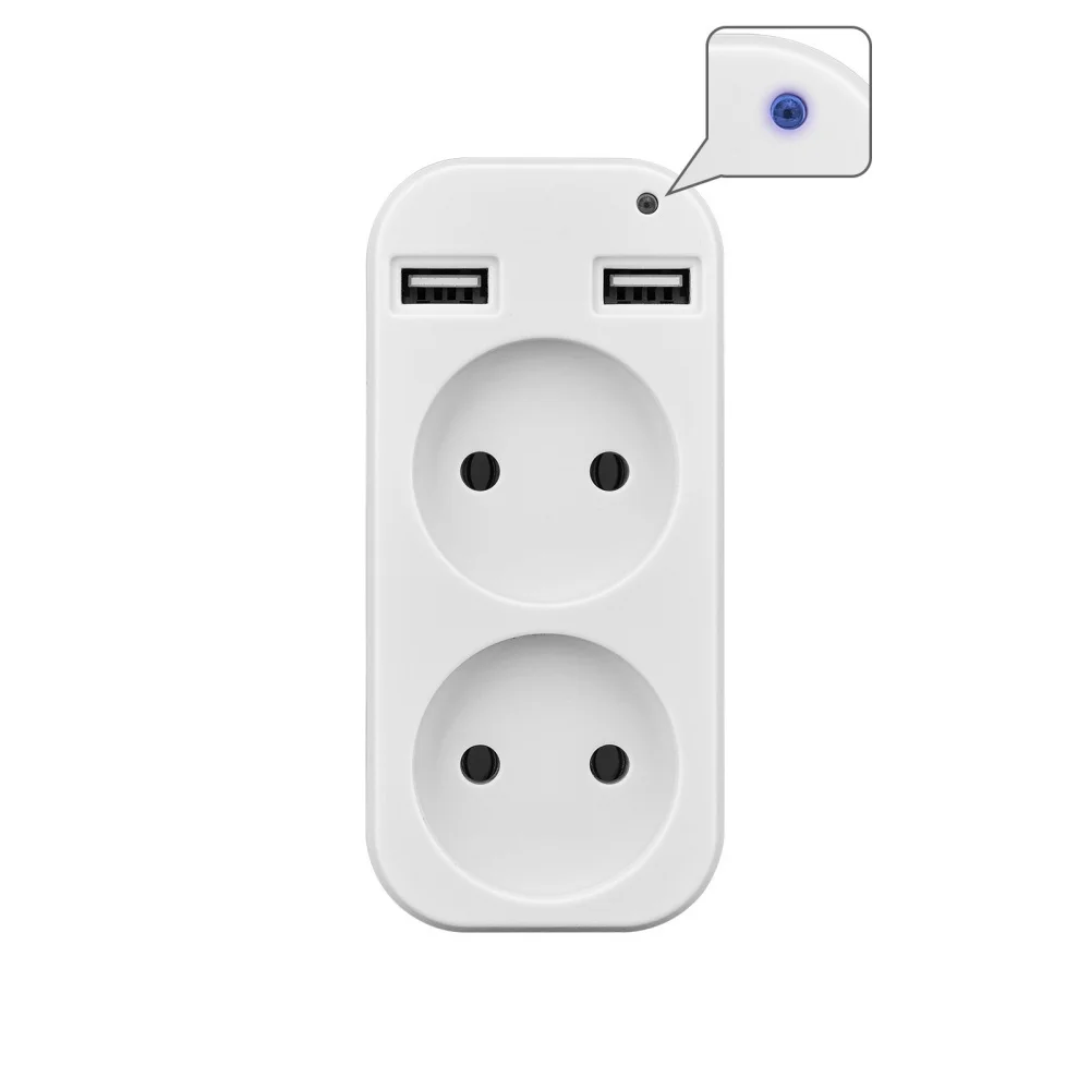 Power Strip EU Plug AC Outlet USB Socket Adapter Double Socket With 2 USB Port Fast Charging Home Office Surge Protector Adapter view 5