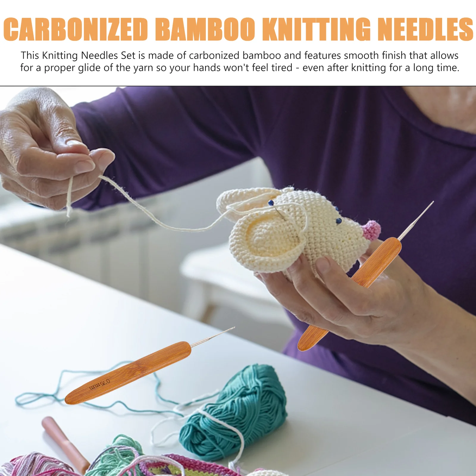 MeaccelerSystem-Crochet en bambou à pointe unique, 2 pièces