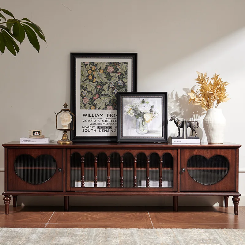 TV cabinet American retro country living room TV cabinet household antique small apartment solid wood locker ground cabinet