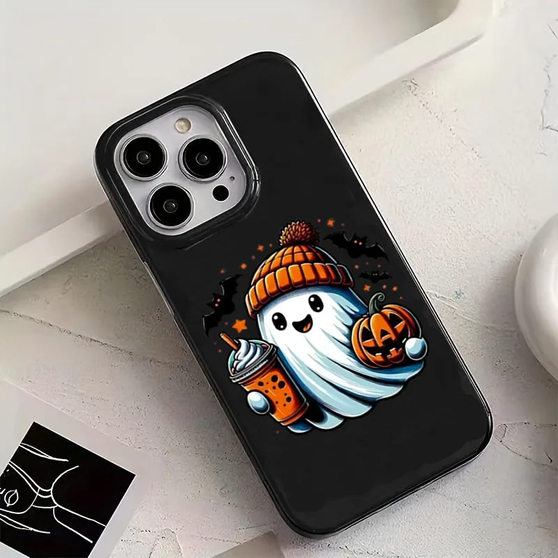 

Ghost Pumpkin Halloween Back Phone Case For iPhone 17 16 15 14 13 12 Pro Max 11 7 8 16 PLUS X XR XS 17 Shockproof Soft TPU Cover