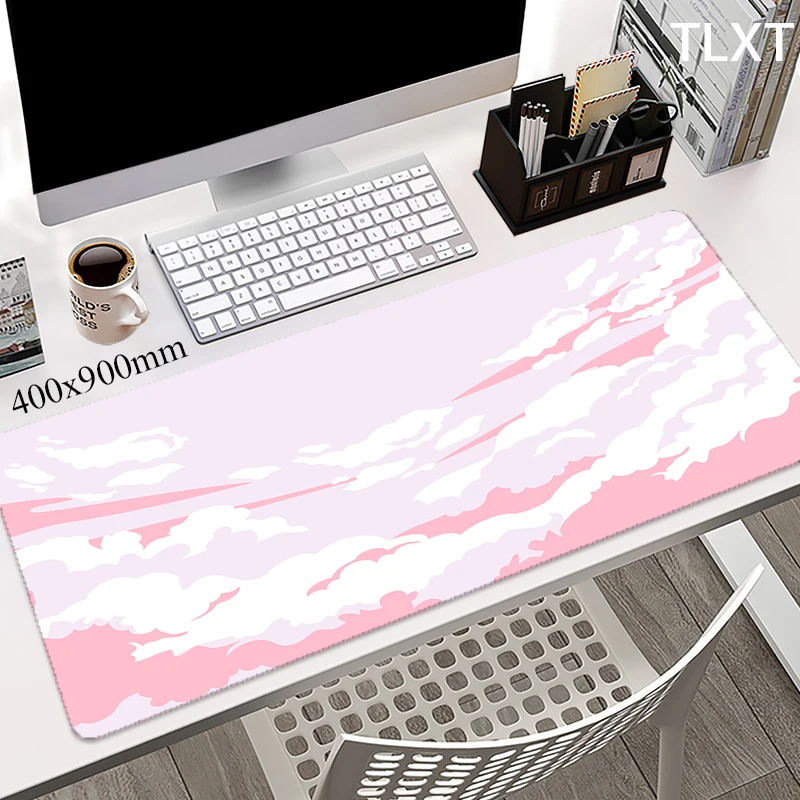 

Pink Clouds Large Mouse Pad Big Computer Mousepads Gaming Mousepad 90x40cm Big Keyboard Mat Gamer Mouse Pads Office Desk Mats