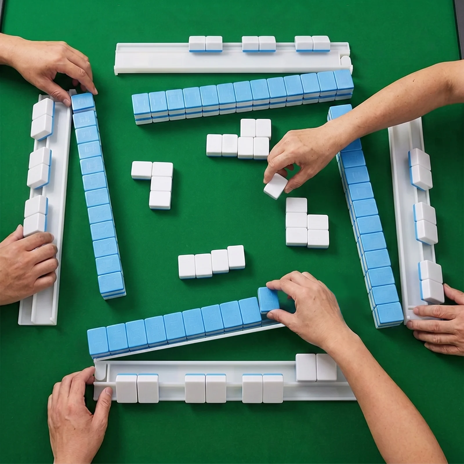 4Pcs Premium Mahjong Pushers Racks Non-Slip Acrylic Rack American Mahjong Accessories Mahjong Night Tile Racks Gift Players Game