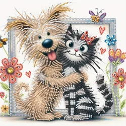 DIY Dog and cat 5D Special Shape Diamond Art Kits for Beginners,Diamond Art Painting Kits for Home Wall Decoration Gift