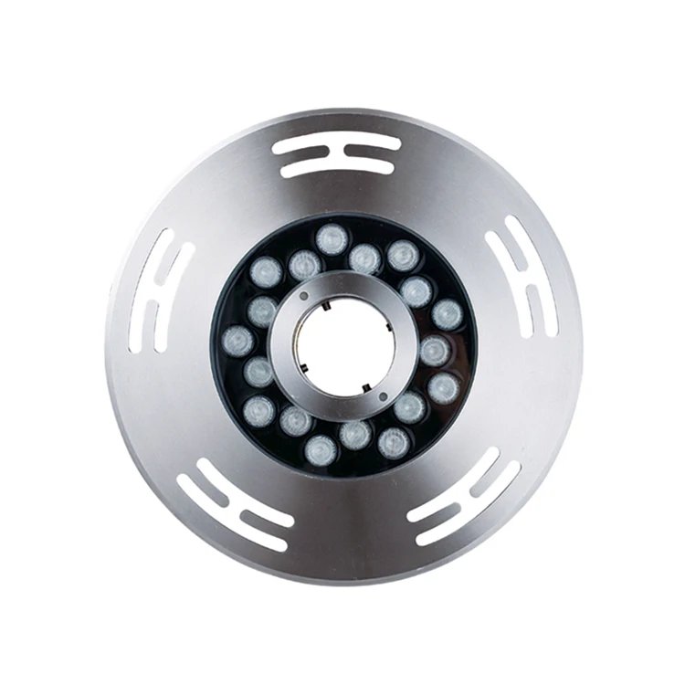 Outdoor Stainless Steel Waterproof IP68 DMX RGB Round 9W Underwater Fountain Pump Dry Fountain Ring Nozzle Fountain LED Light