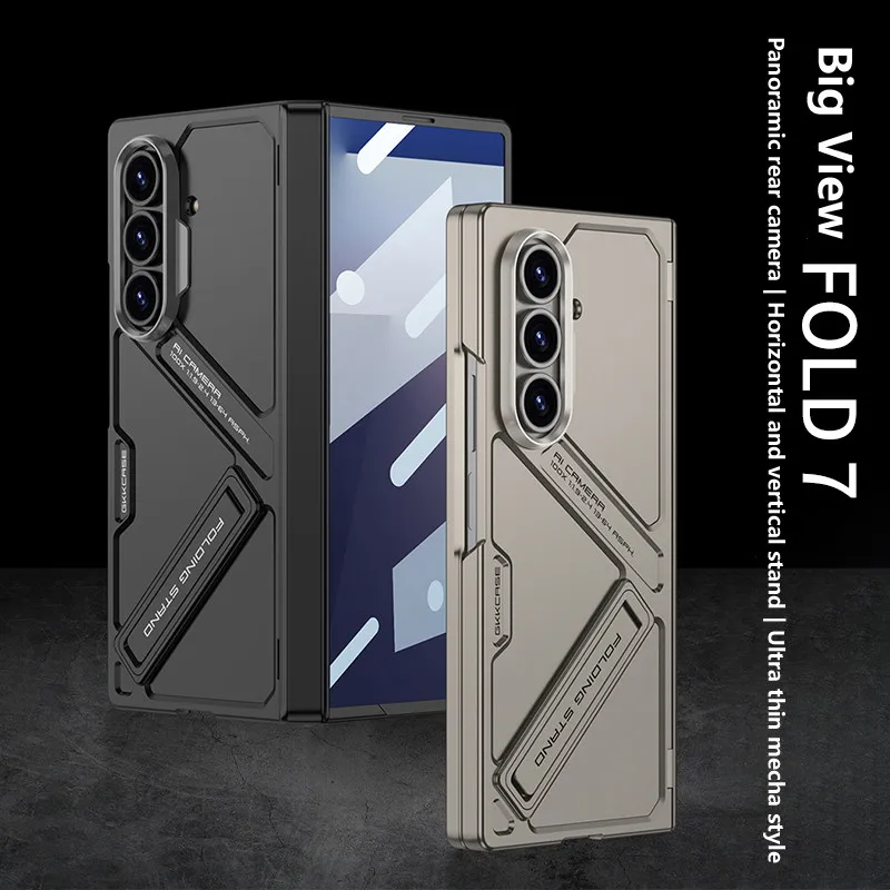 

Ultra Thin Armor Case For Samsung Galaxy Z Fold 7 6 Fold7 5G Anti Fall Bracket Holder Protective Cover With Screen Protector
