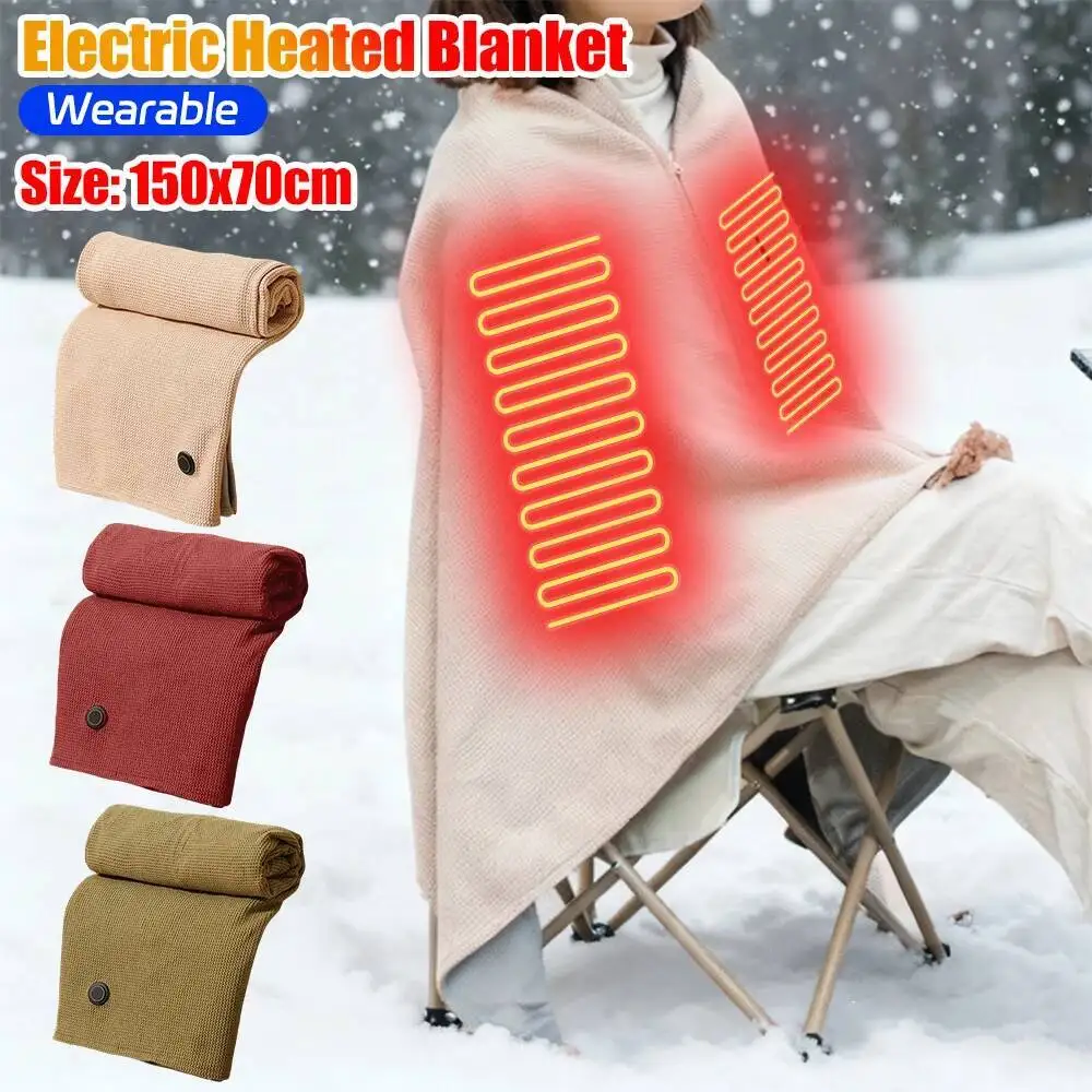 

Shawl With 3 Heating Levels USB Electric Heated Wearable Warmer For Home Office Warm Blanket