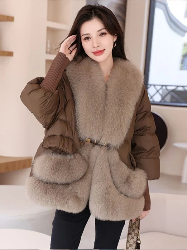 

2025 Women's Clothing Light luxury fashionable short fur down jacket Autumn Winter New 1105