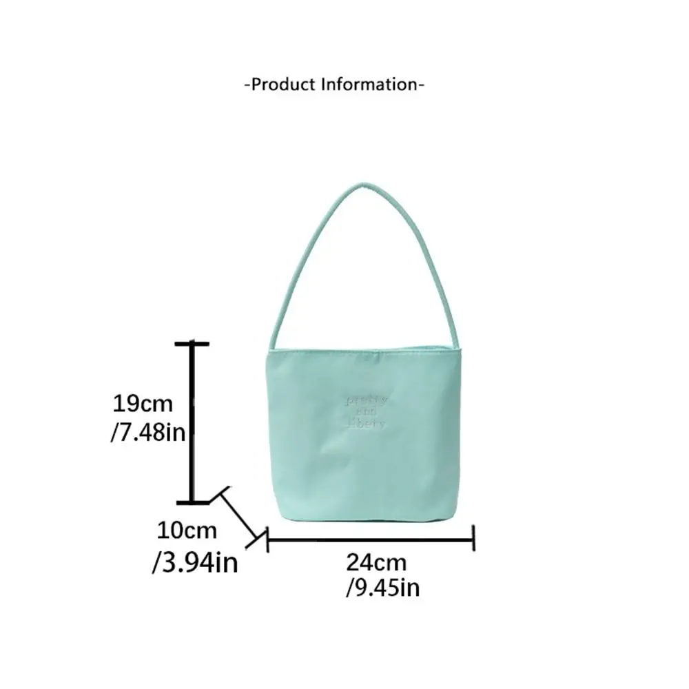 Портативная сумка на плечо в Корейском стиле с надписью, однотонная женская сумочка-мешок на плечо с вышивкой, нейлоновая универсальная сумка-тоут
