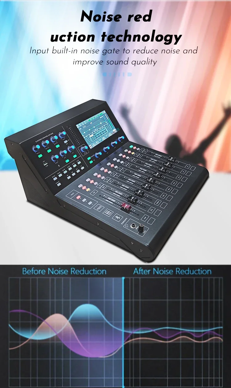 Paulkitson TF20 Digitalmixer 20-Kanal-Audiomixer Motorisierter Fader Digitale Mischkonsole DSP Bluetooth OTG Live-Streaming – Detail 5