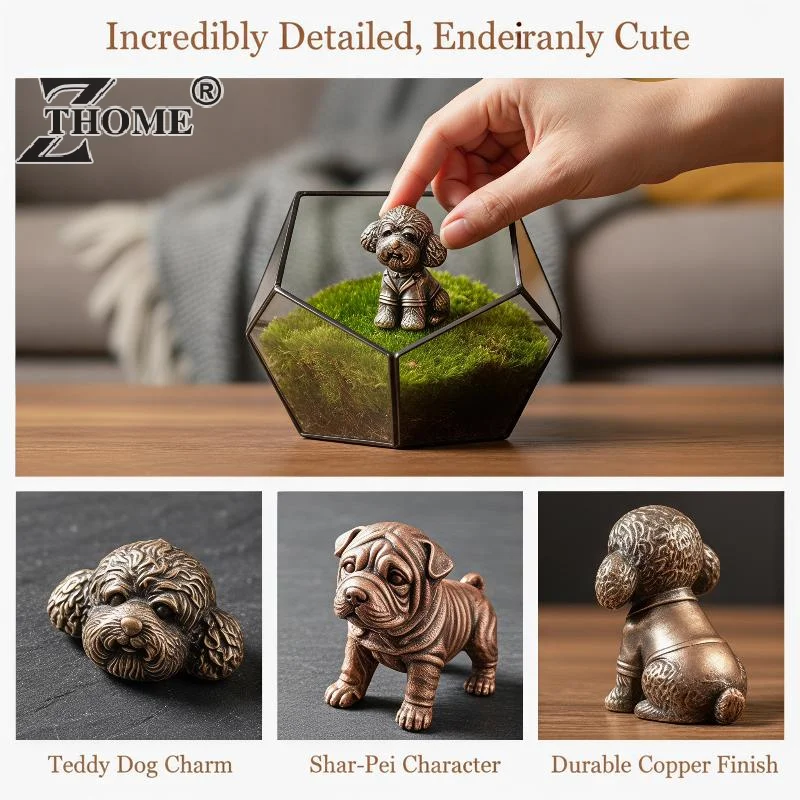Vintage Dog Figurine Exquisite Carving Durable Alloy Build For Home Decor Dog Lover Gifts
