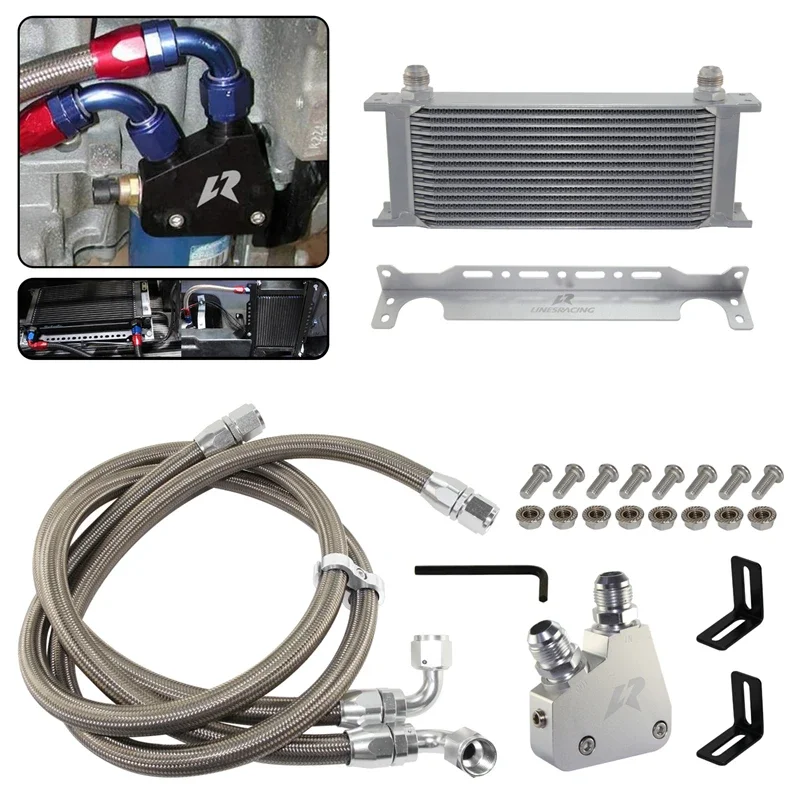 

13/15/16/19/22/25 Row Oil Cooler Kit For Cadillac CTS-V Corvette C5C6 05-13 C7 Camaro Firebird 98-02 LS1 LS2 LS3 LS6 LS7 LS9