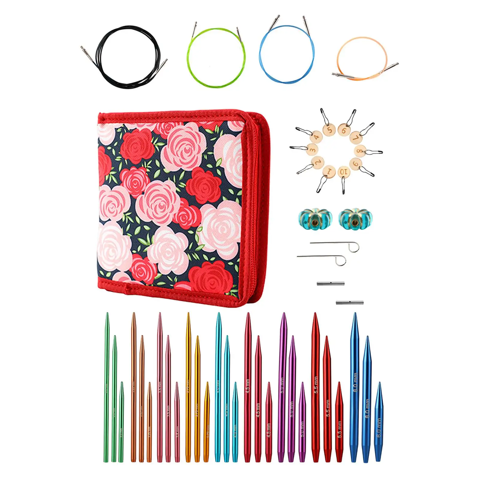 Circular Knitting Needle Set Knitting Craft Tool Professional Interchangeable Crochet Needle Detachable for Stitching Socks