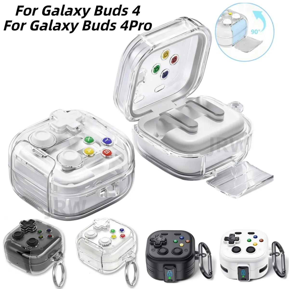 (2026) for Samsung Galaxy Buds 4/Buds 4Pro Game Console Design Case with Carabiner Full Protective Case Accessories for  Buds 4
