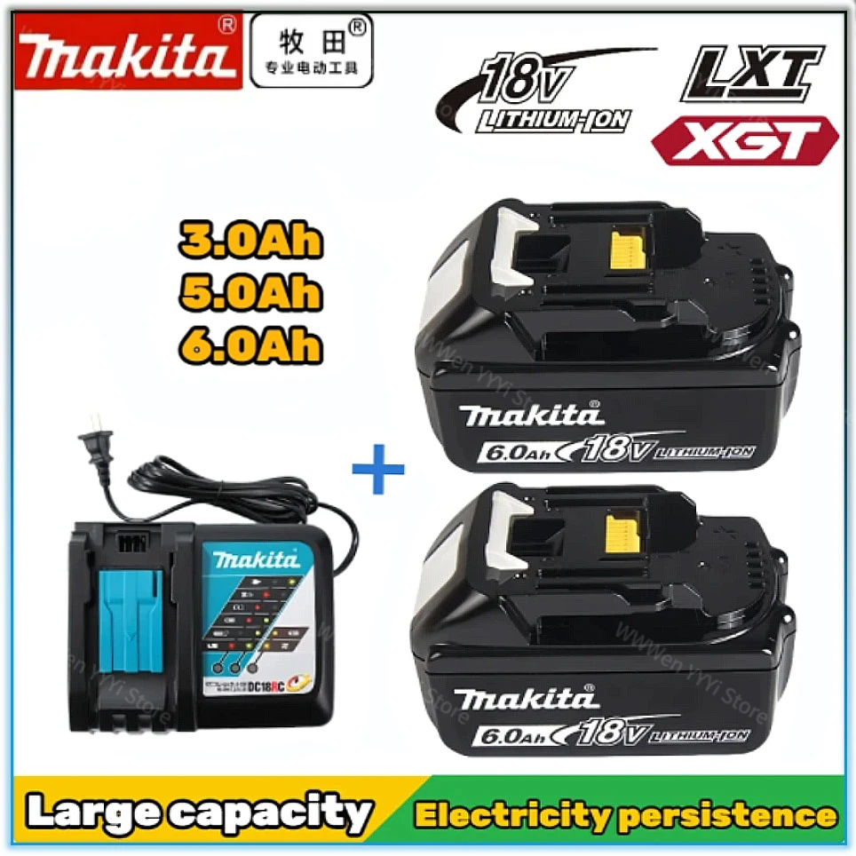 

Original Makita BL1860 18V 3.0Ah/5.0Ah/6.0Ah Rechargeable Battery With charger 18V Battery LXT BL1860B BL1860 BL1850 DHP482