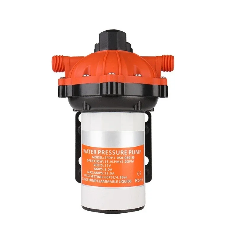 Self-priming high-pressure flushing 12-volt DC industrial diaphragm water pump, marine large-flow 24V sprayer