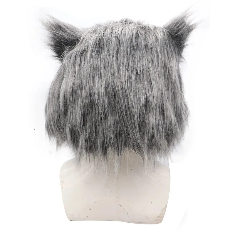 Máscara CyDemon Slayer Hashibira Inosuke, máscara de felpa de cabeza completa, fiesta de Halloween, disfraz de mascarada, accesorios de Cosplay