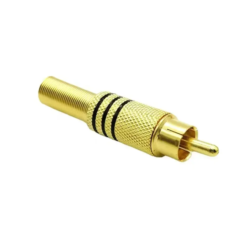 10PCS/Lot RCA Connector Male Jack Plug AV Plugs For PC Audio Vedio Welding DIY Parts Gold Red Black Metal Spring