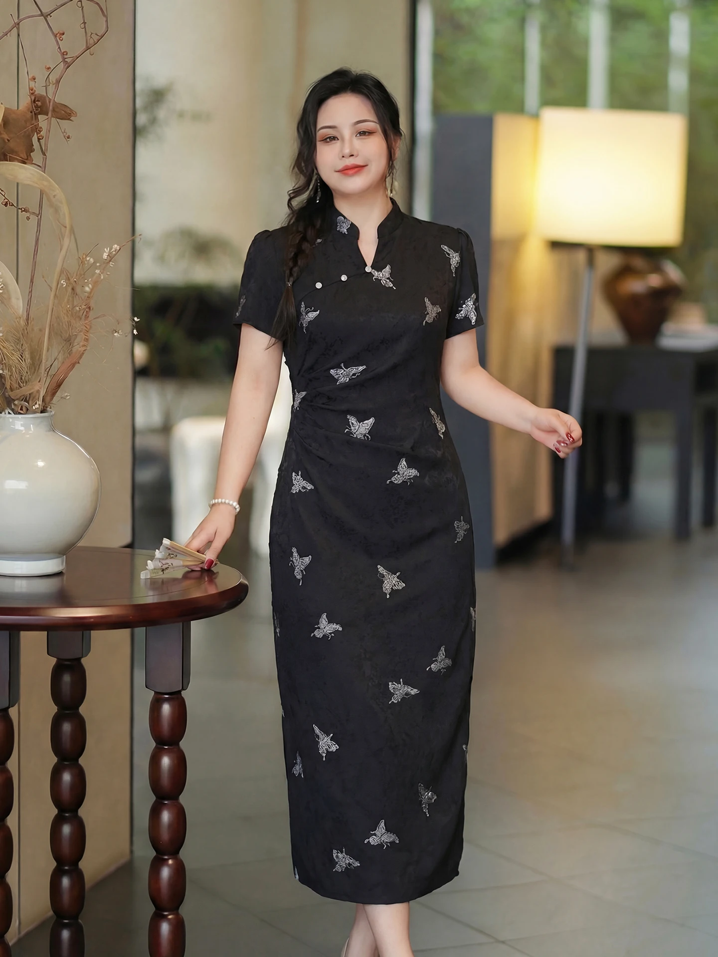 

plus Size Women's Summer New Sle Chinese National Sle Improved Dr Belly Cover Slimming High Waist ...