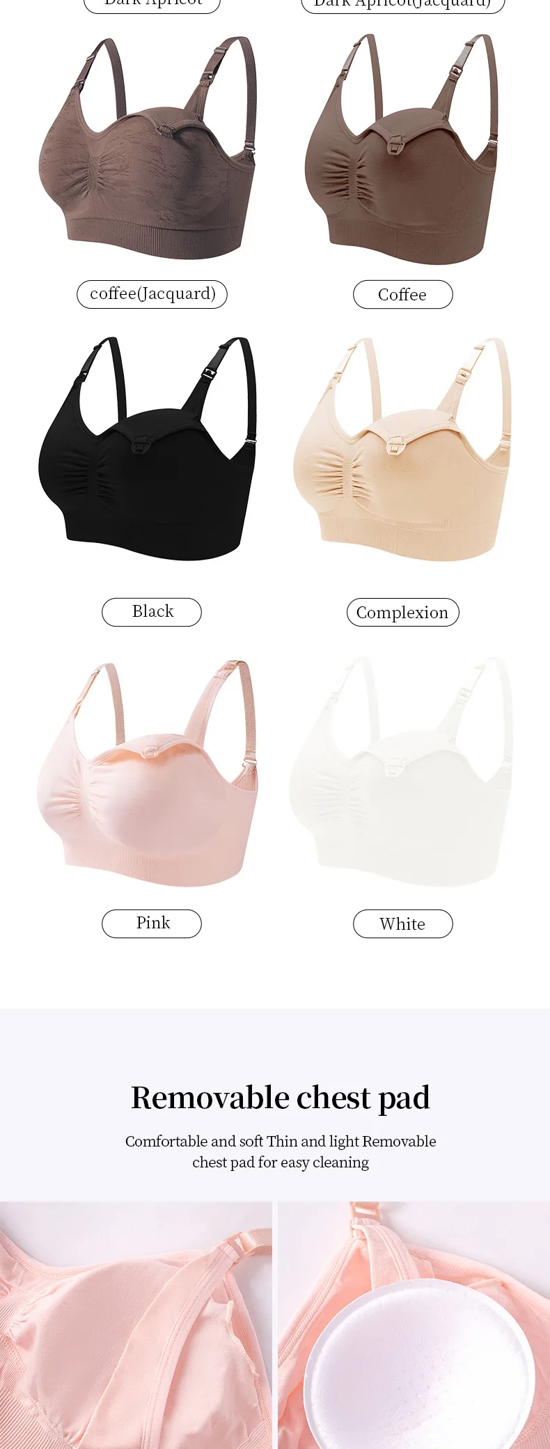 Wireless Front Open Nursing Bras Soft Lace Breathable Seamless Maternity Breastfeeding Bras Maternal Support For Pregnant Women