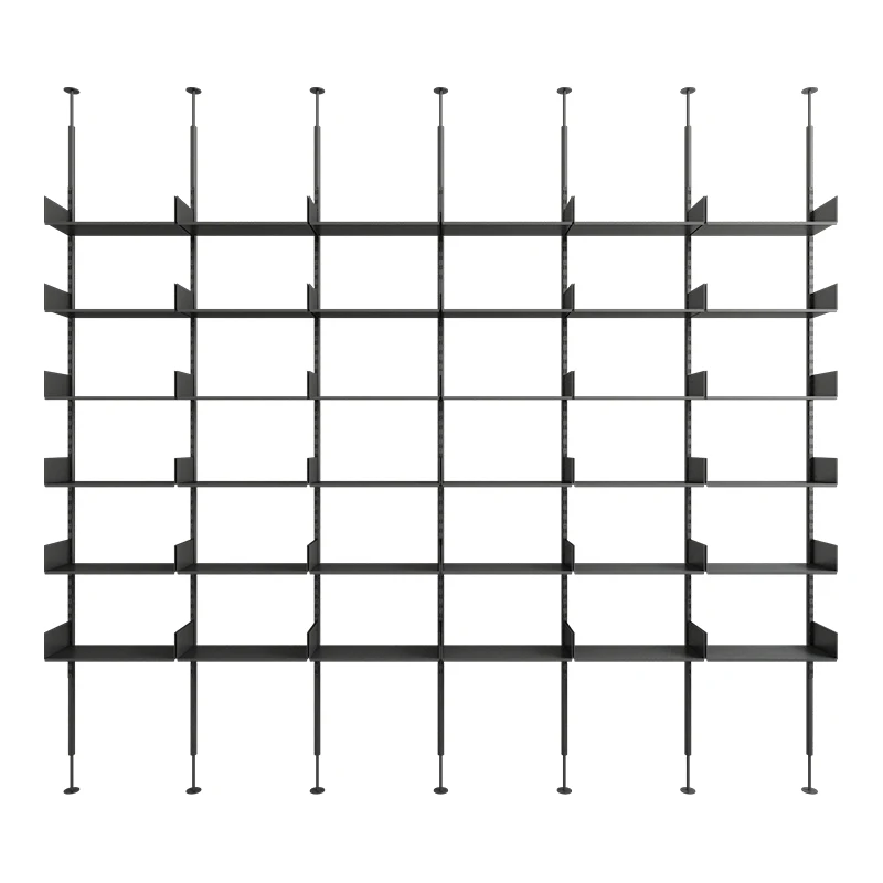 

Bookshelf room living room small apartment partition storage black floor bookcase storage rack