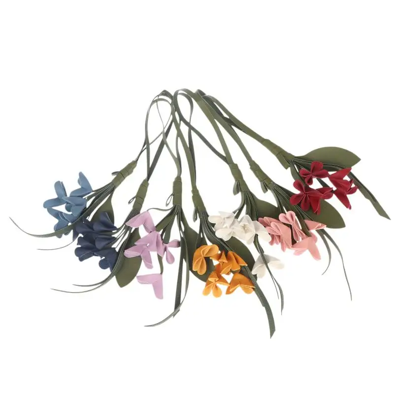 1Pcs PU Leather Simulation Flower Bag Charm Hanging Keychain Car Drape Exquisite Jewelry Personalized Pendant