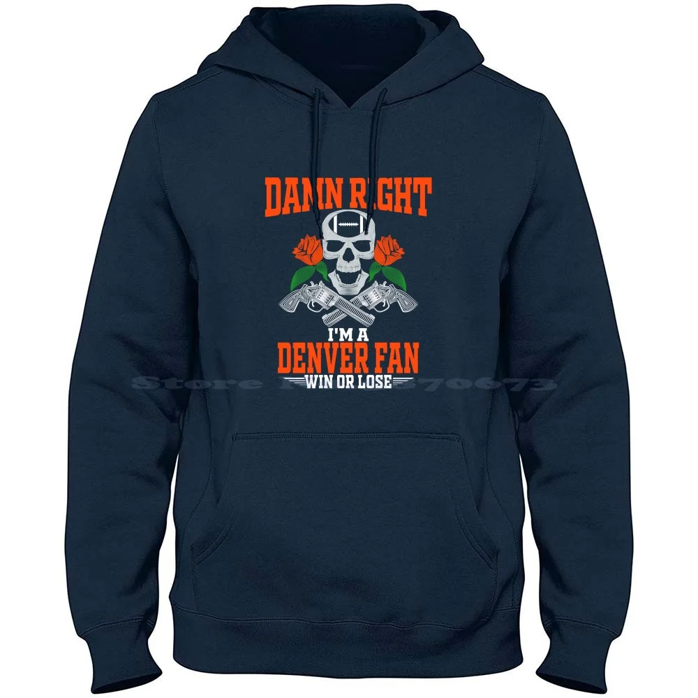 Denver fã de futebol-savage crânio fã 100% algodão moletom com capuz t camisa futebol americano afc west walaniel denver futebol broncos