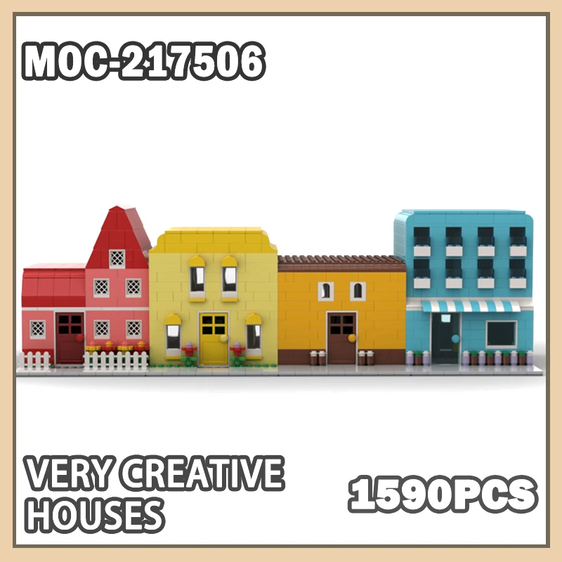 MOC-217506 Very Creative Houses NEW DIY Building Block Assembly  Colorful Dreamy City Architecture Children's Gifts TOYS 1590PCS