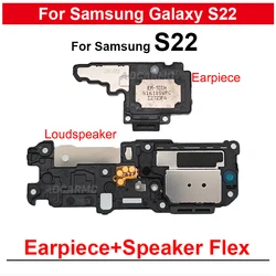 For Samsung Galaxy S22 Bottom Loudspeaker Buzzer Ring + Ear Speaker Earpiece Flex Replacement Parts