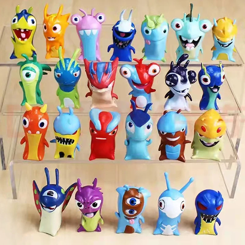 24Pcs/Set Slugterra Model Toys 5cm Anime Cartoon Slugterra Mini Monster PVC Action Figures Toys For Kids Boys Xmas Birthday Gift