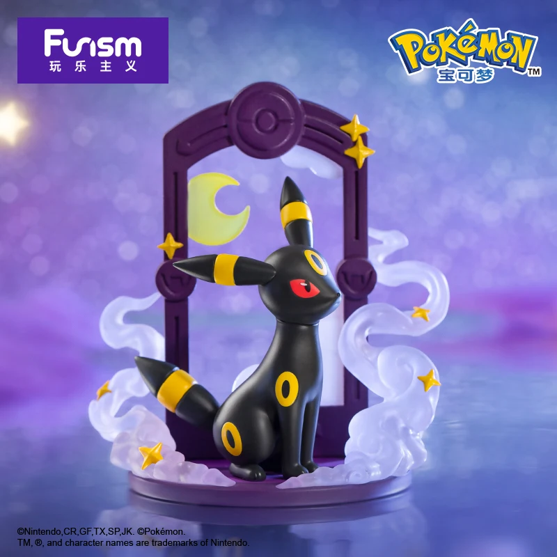 Anime Pokemon Funismo Original aventura Eevee traje familiar caja ciega Jolteon Sylveon colección de figuras de acción modelo niños juguete para regalo