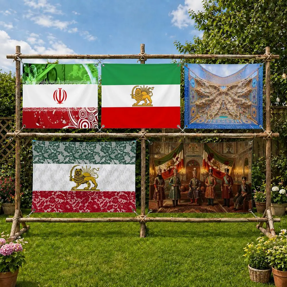 Iran Persian National Trendy Flags Flag Soft skin-friendly Durable Tapestry Outdoor party Home living room bedroom Decoration