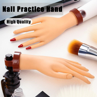 Flexible Silicone Nail Practice Hand Fake Nails for Nail Art Training Display and Manicure Tools